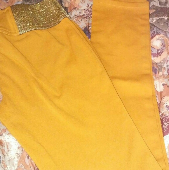 Pants - Women's mustard yellow tights